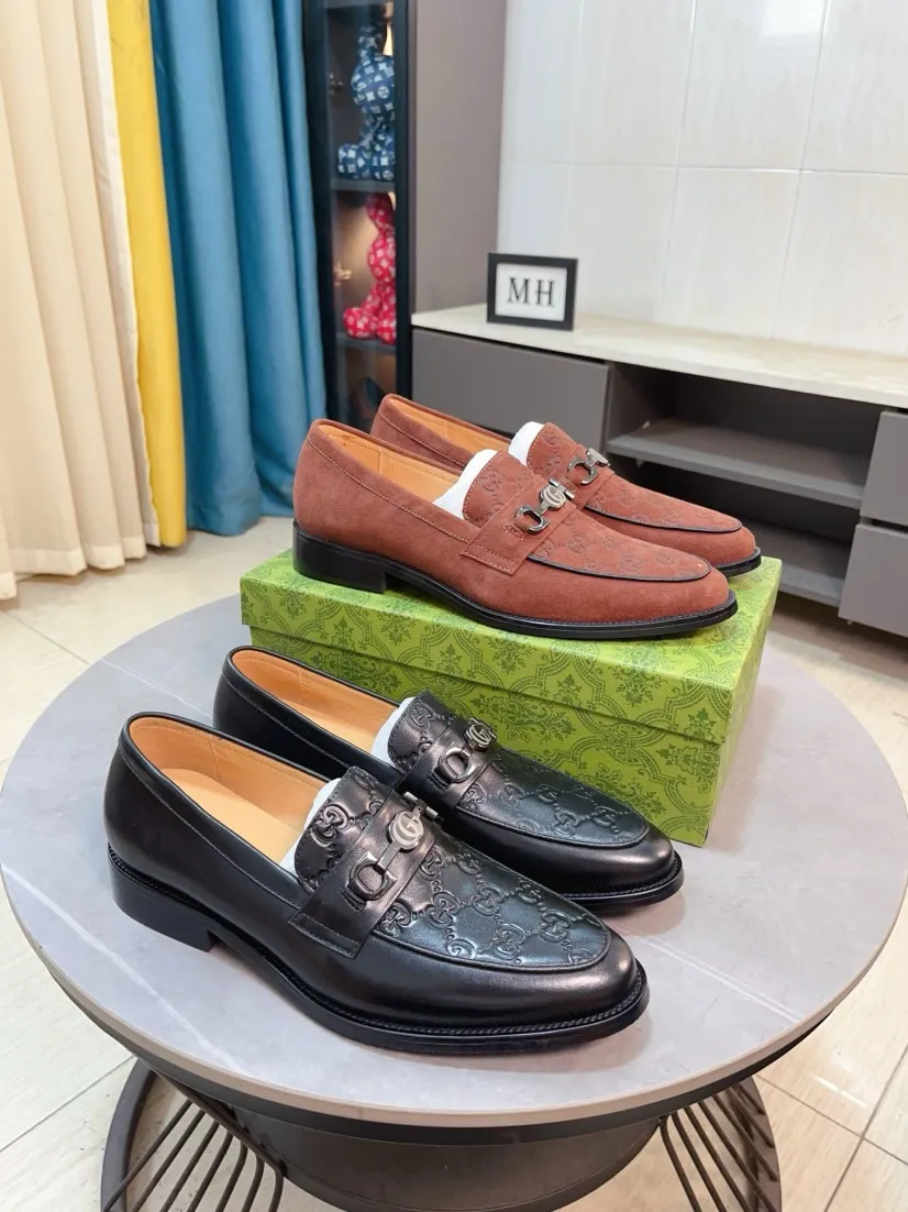 Men's Men's Shoes 💰520🌹🌹【GUCCI】The most popular classic Gucci leather shoes. Synchronized with the official website, the upper is made of Italian first-layer cowhide ➕cowhide lining, with unique brand and unique craftsmanship. Highlighting the hot style of the new year. Stop hesitating, stop wandering, get it now. Number: 38--44